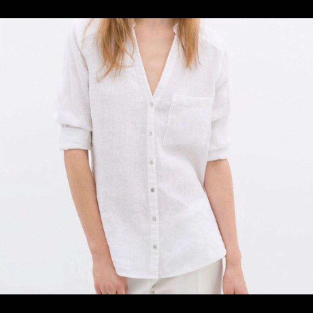 New with tags Zara Basic white button Down